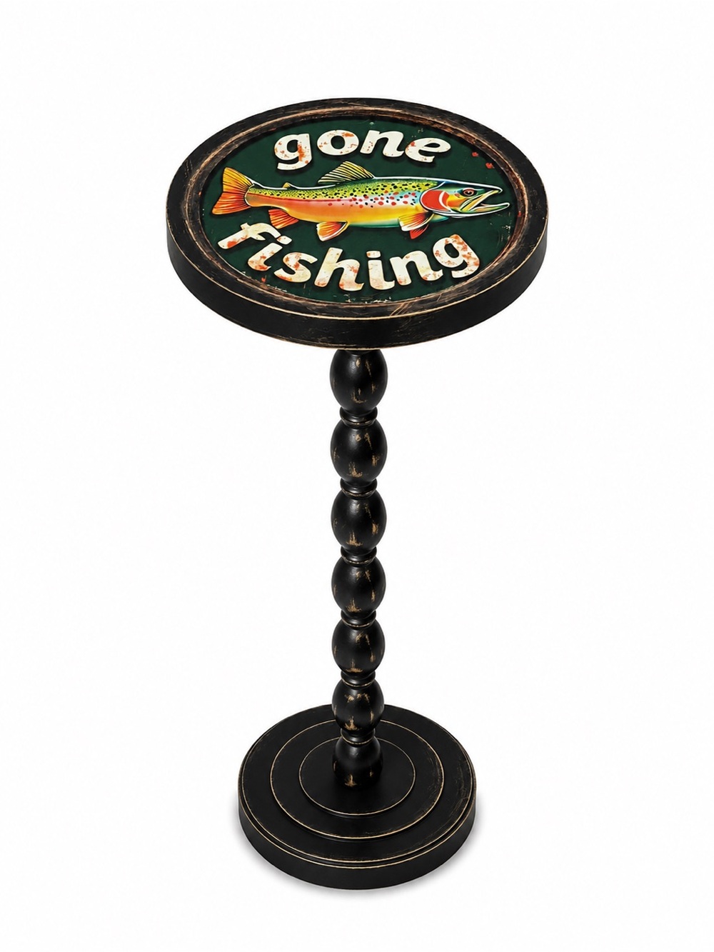 3 Day Sale! Small Round Cabin Drink Table Whiskey Martini Stand, Small End Table